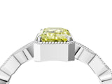 White gold Fancy Yellow Emerald  Milgrain Marquise Diamond Twist Band Ring_66