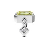 White gold Fancy Yellow Emerald  Milgrain Marquise Diamond Twist Band Ring_67