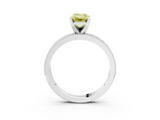 White gold Fancy Yellow Emerald  Milgrain Pave Diamond Engagement Ring with Four-Prong Setting_176