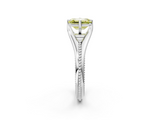 White gold Fancy Yellow Emerald  Solitaire Beaded Band Six-Prong Setting_2