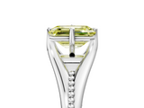 White gold Fancy Yellow Emerald  Solitaire Beaded Band Six-Prong Setting_5