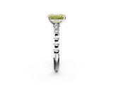 White gold Fancy Yellow Emerald  Solitaire Bezel Accent Diamond Engagement Ring with Beaded Band and Four-Prong Setting_37