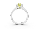 White gold Fancy Yellow Emerald  Solitaire Bezel-Set Diamond Ring with Channel-Set Band_39