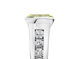 White gold Fancy Yellow Emerald  Solitaire Bezel-Set Diamond Ring with Channel-Set Band_42