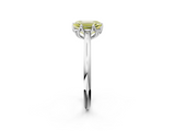 White gold Fancy Yellow Emerald  Solitaire Cathedral Diamond Ring with Six-Prong Setting_19