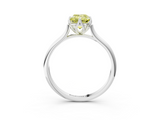 White gold Fancy Yellow Emerald  Solitaire Cathedral Diamond Ring with Six-Prong Setting_20