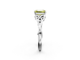 White gold Fancy Yellow Emerald  Solitaire Celtic Knot Engagement Ring with Four-Prong Setting_39