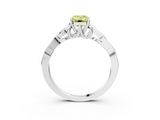 White gold Fancy Yellow Emerald  Solitaire Celtic Knot Engagement Ring with Four-Prong Setting_40