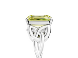 White gold Fancy Yellow Emerald  Solitaire Celtic Knot Engagement Ring with Four-Prong Setting_42