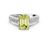 White gold Fancy Yellow Emerald  Solitaire Channel-Set Diamond Engagement Ring with Four-Prong Setting_32