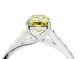 White gold Fancy Yellow Emerald  Solitaire Channel-Set Diamond Engagement Ring with Four-Prong Setting_36