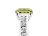 White gold Fancy Yellow Emerald  Solitaire Channel-Set Diamond Engagement Ring with Four-Prong Setting_37