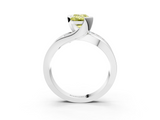 White gold Fancy Yellow Emerald  Solitaire Channel-Set Split Shank Ring with Tension Prong Setting_6
