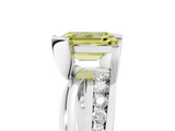 White gold Fancy Yellow Emerald  Solitaire Channel-Set Split Shank Ring with Tension Prong Setting_8