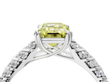 White gold Fancy Yellow Emerald  Solitaire Chevron Pave Diamond Engagement Ring with Six-Prong Setting_7