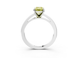 White gold Fancy Yellow Emerald  Solitaire Diamond Engagement Ring with Four-Prong Setting on a Classic Band_6