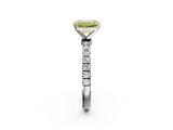 White gold Fancy Yellow Emerald  Solitaire Diamond Pavé Band with Four-Prong Setting_47