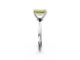 White gold Fancy Yellow Emerald  Solitaire Diamond Ring with 4-Prong Setting on a Classic Band_5