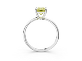 White gold Fancy Yellow Emerald  Solitaire Diamond Ring with 4-Prong Setting on a Classic Band_6