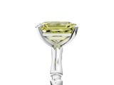 White gold Fancy Yellow Emerald  Solitaire Diamond Ring with Bamboo Band and Four-Prong Setting_55