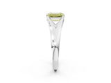 White gold Fancy Yellow Emerald  Solitaire Diamond Ring with Cathedral Band and Four-Prong Setting_68