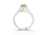 White gold Fancy Yellow Emerald  Solitaire Diamond Ring with Cathedral Band and Four-Prong Setting_69