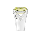 White gold Fancy Yellow Emerald  Solitaire Diamond Ring with Cathedral Band and Four-Prong Setting_71
