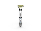 White gold Fancy Yellow Emerald  Solitaire Diamond Ring with Channel-Set Baguette Band and Four-Prong Setting_116
