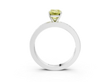 White gold Fancy Yellow Emerald  Solitaire Diamond Ring with Channel-Set Baguette Band and Four-Prong Setting_117