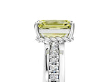 White gold Fancy Yellow Emerald  Solitaire Diamond Ring with Channel Set Band and Six-Prong Setting_52