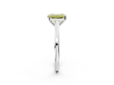 White gold Fancy Yellow Emerald  Solitaire Diamond Ring with Four-Prong Setting and Classic Band_5