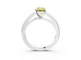 White gold Fancy Yellow Emerald  Solitaire Diamond Ring with Four-Prong Setting and Classic Band_6