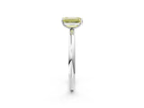 White gold Fancy Yellow Emerald  Solitaire Diamond Ring with Four-Prong Setting on a Plain Band_34