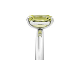 White gold Fancy Yellow Emerald  Solitaire Diamond Ring with Four-Prong Setting on a Plain Band_37