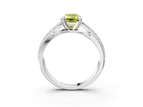 White gold Fancy Yellow Emerald  Solitaire Diamond Ring with Milgrain Pavé Band and Four-Prong Setting_39