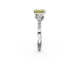 White gold Fancy Yellow Emerald  Solitaire Diamond Ring with Pavé Band and Four-Prong Setting_80