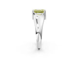 White gold Fancy Yellow Emerald  Solitaire Diamond Ring with Six-Prong Cathedral Setting_34