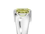 White gold Fancy Yellow Emerald  Solitaire Diamond Ring with Six-Prong Cathedral Setting_37