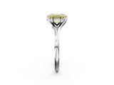 White gold Fancy Yellow Emerald  Solitaire Diamond Ring with Six-Prong Setting and Tapered Band_31