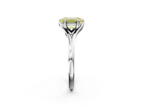 White gold Fancy Yellow Emerald  Solitaire Diamond Ring with Six-Prong Setting and Tapered Band_53