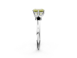 White gold Fancy Yellow Emerald  Solitaire Diamond Ring with Six-Prong Setting on a Classic Band_5