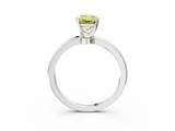 White gold Fancy Yellow Emerald  Solitaire Diamond Ring with Six-Prong Setting on a Classic Band_6
