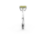 White gold Fancy Yellow Emerald  Solitaire Diamond Ring with Split Shank and Four-Prong Setting_22