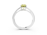 White gold Fancy Yellow Emerald  Solitaire Diamond Ring with Split Shank and Four-Prong Setting_23