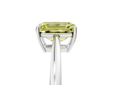 White gold Fancy Yellow Emerald  Solitaire Diamond Ring with Split Shank and Four-Prong Setting_25