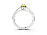 White gold Fancy Yellow Emerald  Solitaire Diamond Ring with Split Shank and Four-Prong Setting_27