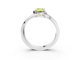 White gold Fancy Yellow Emerald  Solitaire Diamond Ring with Split Shank and Prong Setting_42