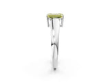 White gold Fancy Yellow Emerald  Solitaire Diamond Ring with Tapered Band and Four-Prong Setting_51