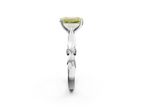 White gold Fancy Yellow Emerald  Solitaire Diamond Twisted Band with Four-Prong Setting_61