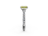 White gold Fancy Yellow Emerald  Solitaire Diamond with Pavé Band and Four-Prong Setting_52